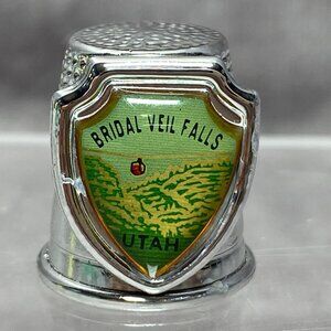 Bridal Veil Falls Utah Souvenir Thimble Metal Sewing Collectible